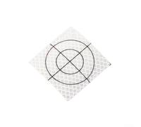 Juego de reflectores acrílicos para estación total, blanco reflectante plateado para medición precisa de la tierra y construcción, tamaños de 2 x 2 cm y 3 x 3 cm, paquete de 50 piezas (6 x 6 cm)