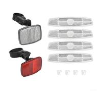 Juego de reflectores traseros Plus Scooter Plus Reflector de tija de sillín de plástico más delantero para bicicleta roja Juego de accesorios en forma de pez fácil con lugar 53 x 35 mm