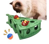 Juego de Reflexión para Gato con Bolas de Campanilla Juguete Interactivo de Fieltro Suministros para Animales, Cartón Raspador para Gato, Ejercicio Físico Estimulación Mental Juego de Suelo Simulación