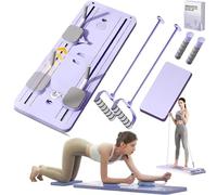 Juego de reformador de pilates, rodillo abdominal multifuncional y rueda de ejercicio con soporte de codo y bandas de resistencia para entrenamiento en casa