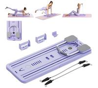 Juego de reformador de pilates, tabla reformadora de pilates, tabla de rebote automático, máquina de ejercicio abdominal (morado)