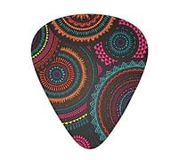 Juego de regalo completo de púas de guitarra con adorno redondo étnico africano para guitarrista Celuloide mediano Paquete de 12 en caja Regalo para guitarristas Hombres y mujeres