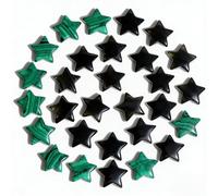 Juego de regalo de 20 estrellas de cristal, 2 materiales, 10 piezas cada uno, piedras preciosas mixtas de estrellas de cinco puntas para mujeres y hombres, 4 temas (protección + conexión a tierra)