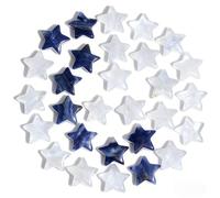 Juego de regalo de 20 estrellas de cristal, 2 materiales, 10 piezas cada uno, piedras preciosas mixtas de estrellas de cinco puntas para mujeres y hombres, 4 temas (enfoque + sabiduría)