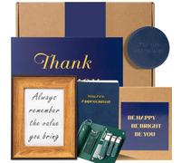 Juego de regalo de agradecimiento para empleados, juego de regalo de agradecimiento al por mayor, incluye cuadernos, posavasos, cortaúñas, marcos de fotos y tarjetas de agradecimiento, adecuado para