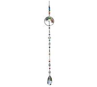 Juego de regalo de árbol de la vida con 7 chakras, piedra preciosa, energía soñadora, atrapasueños de sol, en caja de bambú, buena fortuna, energía armonía