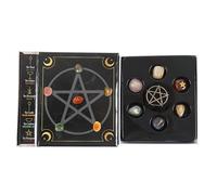 Juego de regalo de cristales de brujas con piedras de adivinación, kit de fundición de piedras de vaso, tabla de fundición de cristal y cristales de energía positiva