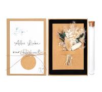 Juego de regalo de dinero de boda, regalo de boda, regalo de boda para novias, regalo de boda, dinero flores secas, tarjeta de felicitación, tubo de ensayo de plástico, caja de regalo