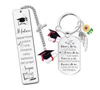Juego de regalo de graduación con llavero y marcapáginas, idea motivadora para graduación con mensajes inspiracionales, el futuro pertenece a quienes creen en los sueños, perfecto para graduados de