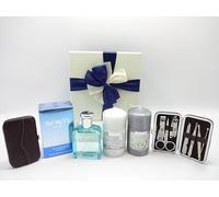 Juego de regalo de lujo para hombres, Infinity EDT de 100 ml para hombres, 2 velas perfumadas, kit de herramientas de manicura de 7 piezas, juego de regalo para él