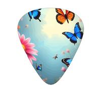 Juego de regalo de púas de guitarra Butterflies In Bloom - 12 púas suaves y duraderas para guitarra acústica, eléctrica y bajo, regalo perfecto para amantes de la guitarra y músicos