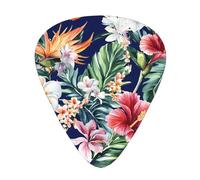 Juego de regalo de púas de guitarra de flores tropicales de acuarela, púas suaves y duraderas para guitarra acústica, eléctrica y bajo, regalo perfecto para amantes de la guitarra y músicos