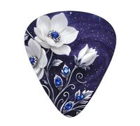 Juego de regalo de púas de guitarra Starry Night Blooms, 12 púas suaves y duraderas para guitarra acústica, eléctrica y bajo, regalo perfecto para amantes de la guitarra y músicos