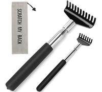 Juego de regalo de rascador de espalda de gran tamaño, paquete de 2, herramienta telescópica de metal de acero inoxidable mejorada con bolsa de transporte de lona