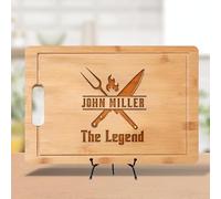 Juego de regalo de tabla de cortar personalizada estilo parrilla, tabla personalizada con cuchillo y utensilios para parejas, mamá, papá, cumpleaños, aniversario, regalo de inauguración de la casa