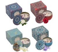 Juego de Regalo de Velas Aromáticaspara Mujer, 4 Piezas Velas Aromáticaspara Regalo, Vela Perfumada Naturalpara Aliviar El Estrés, para Cumpleaños y San Valentínpara Mamá y Amante