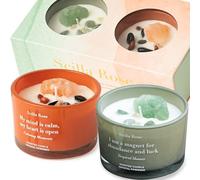 Juego de regalo de velas para mujer, velas perfumadas con cristales, aceite esencial afrutado natural puro y único - Regalos Mindfulness, regalos para ella