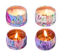 Juego de regalo de velas perfumadas, aceite esencial, paquete de 4, aromaterapia hecha a mano, alivio del estrés para mujeres, día de Valentín, aromaterapia para mujeres