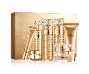 Juego de regalo hidratante de lujo para el cuidado de la piel con extracto de Cordyceps, incluye limpiador facial, bálsamo, crema de ojos y juego de 4 esencias (agua, suero, emulsión, crema)