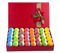 Juego de regalo para bombas de baño, paquete familiar con lazo reutilizable, 40 bombas de baño orgánicas, bombas de baño naturales para niños, mujeres y hombres, lo mejor para Navidad y cualquier aniversario