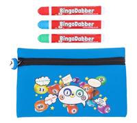 Juego de regalo para estuche de bingo Dabber | Bolsa de almacenamiento + 3 dabbers de bingo y tablero de bingo | Rotuladores antigoteo | Accesorios de bingo para el hogar, clubes y eventos
