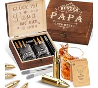 Juego de regalo para hombres, whisky y hombre, regalo del día del padre para papá, regalo para hombre, piedras de whisky regalos para el hombre, cumpleaños, juego de 2 unidades, papá
