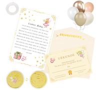 Juego de regalo para niños de 1 a 3 años | Incluye carta de hada del chupete, certificado, cinta para chupete, moneda de oro y 5 globos de látex para helio | Ceremonia de despedida suave | Recuerdo de
