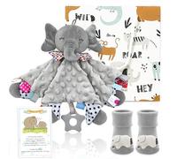 Juego de regalo unisex personalizado para bebé, mantas de edredón suaves, calcetines únicos de elefante, regalo de baby shower, ideal para recién nacidos y futuras madres
