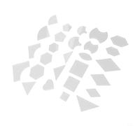 Juego de reglas acrílicas de retazos y acolchado con 54 piezas, incluyendo varias plantillas geométricas como diamante, pentágono, corazón, círculo, cuadrado y triángulo