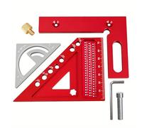 Juego de reglas cuadradas multifunción de aleación de aluminio para carpintería, diseño mejorado con superficies antideslizantes para tareas de marcado precisas, calibres de marcado de aluminio