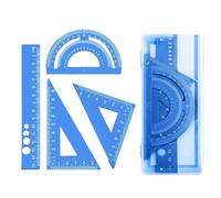 Juego de reglas de aluminio resistente a roturas con esquinas redondeadas de seguridad para suministros de clase de matemáticas escolares Regla de aleación de aluminio Reglas de medición de