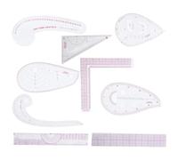 Juego De Reglas De Costura Con Patrón De 9 Uds., Regla Métrica Francesa, Regla De Curva Francesa Para Coser De Plástico, Herramienta De Dibujo De Corte DIY Transparente Para Costura Y Confección