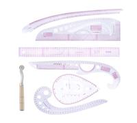 Juego de reglas de curva de colador - Kit de fabricación de patrones de 7 piezas, regla de medición de degustación, herramienta de plantilla de curva y , regla de diseño de ropa | Ideal para