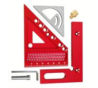Juego de reglas de medición de aleación de aluminio de doble propósito, acabado anticorrosión, para ángulos de 45° y 90°, marcado en proyectos de carpintería, juego de herramientas de medición de