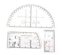 Juego de reglas de posición para lectura de mapas, para artillería, escala grabada para topografía y juegos de guerra, herramienta de medición de plástico transparente