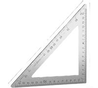 Juego de reglas triangulares de acero inoxidable cuadradas con cuerpo grueso de 2 mm y escalas grabadas para rendimiento de medición de ángulos (C)