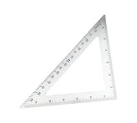 Juego de reglas triangulares de acero inoxidable cuadradas con sistema métrico de doble cara y para escalas grabadas imperiales de 2 mm de grosor para puntos de referencia de ángulo, marcado de
