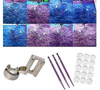 Juego de reglas y plantillas de acolchado de movimiento libre, incluye 8 reglas, 1 pie de regla de vástago bajo, 1 paquete de anillos adhesivos antideslizantes TrueCut y 3 piezas TPT de pie pequeño