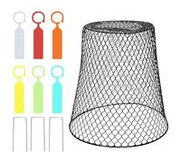 Juego de rejilla protectora para plantas, jaula de protección para jardín, jaula de metal con alambre de pollo, jaula protectora para jardín con 3 estacas de jardín y 6 etiquetas, cesta protectora de