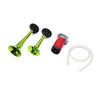 Juego de relé compresor bocina aire for motocicleta, coche, trompeta doble, verde, 12V, 117dB