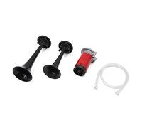 Juego de relés compresor bocina aire for motocicleta, coche, trompeta doble, negro, 12V, 117dB