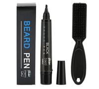 Juego de Relleno de Lápiz de Barba, Cepillo de Barba de Lápiz de Barba para Relleno de Bigote, Pluma De Relleno de Barba A Prueba de Manchas para Look Natural para Todo Tipo de Cabello (Negro)