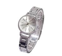 Juego de reloj dorado y pulsera de amor para mujer, elegante reloj analógico de cuarzo, elegante regalo de joyería para ella, regalo del día de San Valentín, Plata con cara plateada