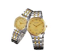 Juego de reloj unisex de dos tonos para parejas para él y ella, regalo del día de San Valentín, dorado, dorado