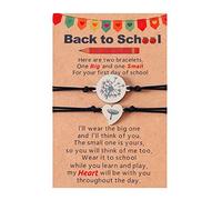 Juego de reloj y pulsera para hombre, juego de 2 pulseras para el primer día de escuela, pulseras para mamá y yo, para madre, niñas, niños, relojes baratos para hombres, talla única, Metal, No es una