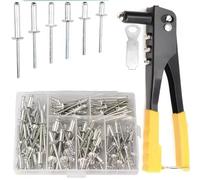 Juego De Remachadoras De Alta Resistencia, Pistola De Remaches Pop Y Kit Surtido De Remaches Ciegos De 120 Uds, Herramientas Manuales, Herramienta De Tuerca De Remache