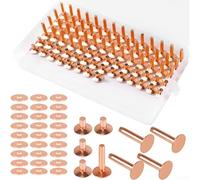 Juego de remaches de cobre de 154 piezas para trabajos de cuero, manualidades, reparación de equipaje, cierres de hardware tradicionales con varios tamaños