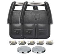 Juego de reparación de carcasa de mando a distancia para llave de coche, 2 x 3 botones, 6 microbotones, 2 pilas CR2032 compatibles con Opel