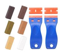 Juego de reparación de cera dura de 8 unidades, color blanco y marrón, con 2 rascadores, juego de reparación de cera dura, agujeros y arañazos para madera, azulejos, parqué, laminado, vinilo, azulejos