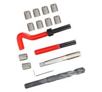 Juego de reparación de insertos en M14-1, 5 mm para orificios de sujetadores desgastados, paquete de ahorro de roscas de 25 piezas con broca, grifo, destornillador manual, herramienta de
